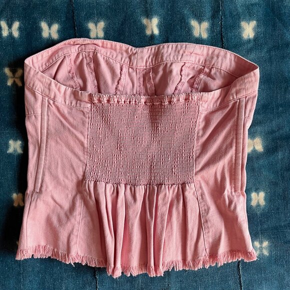 Free People Tops | Pink Corset Strapless Top Sz M | Color: Pink - Picture 3 of 5
